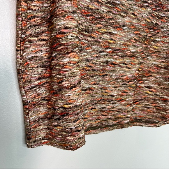 FREE PEOPLE Rainbow Waves Multi Color Knit Boxy Cropped Top size Large - Picture 7 of 11